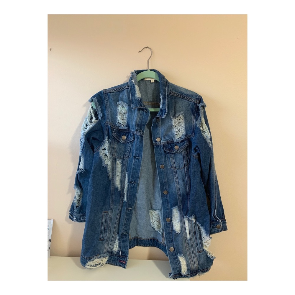 Distressed Denim Jean Jacket